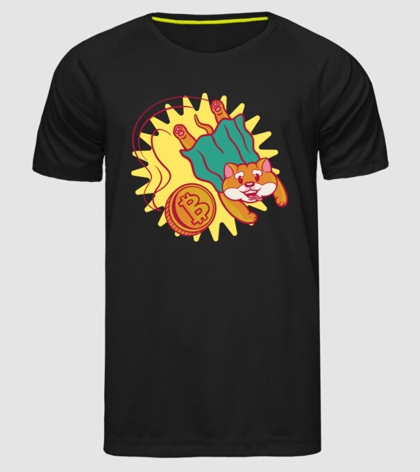 Bitcoin Vs Doge model negru pe tricou