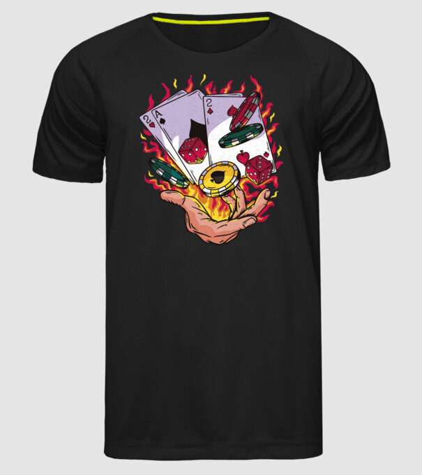 Black Jack Casino model negru pe tricou