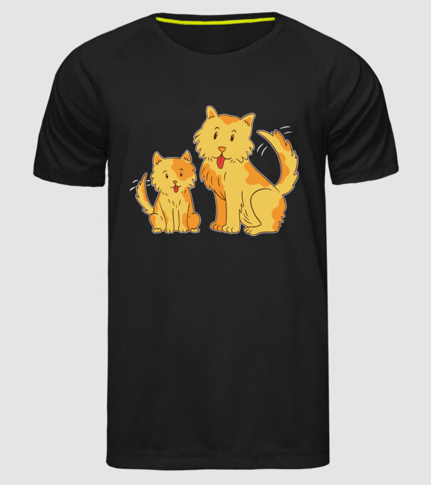 Câini fericiți model negru pe tricou