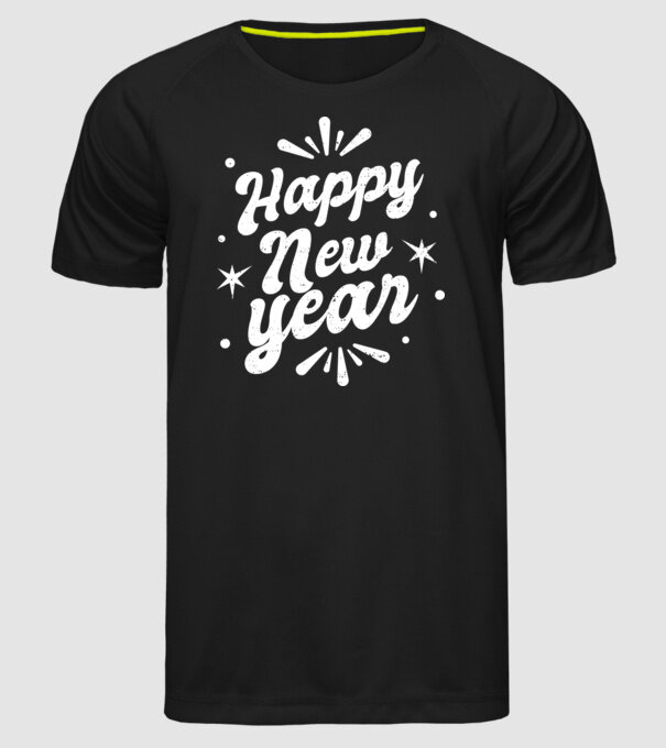 An nou fericit model negru pe tricou