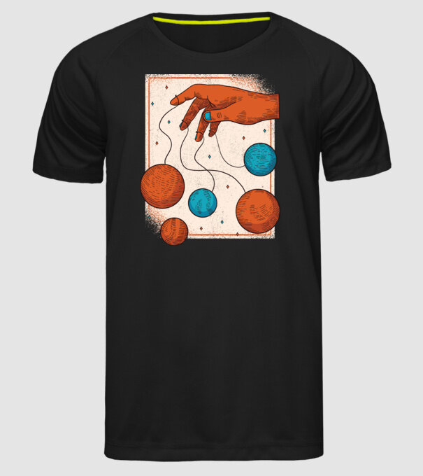 Planete model negru pe tricou