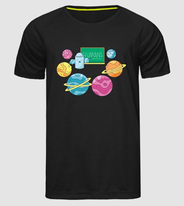Învățarea planetelor model negru pe tricou