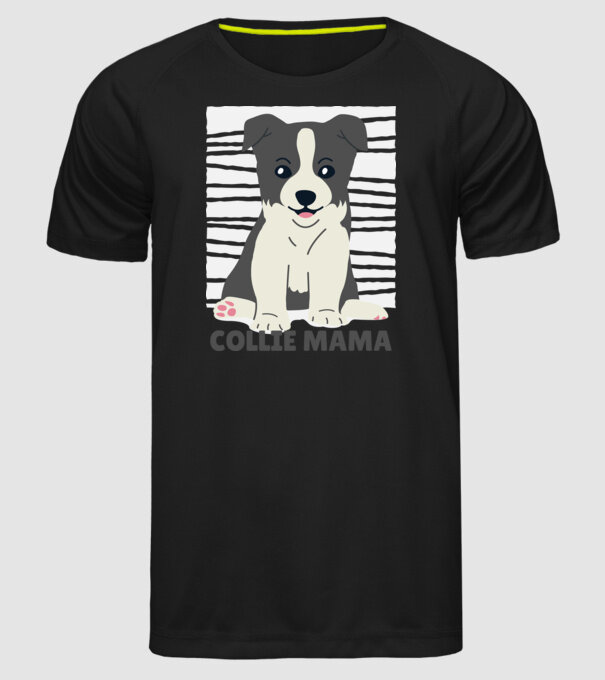 Border Collie Mamă model negru pe tricou