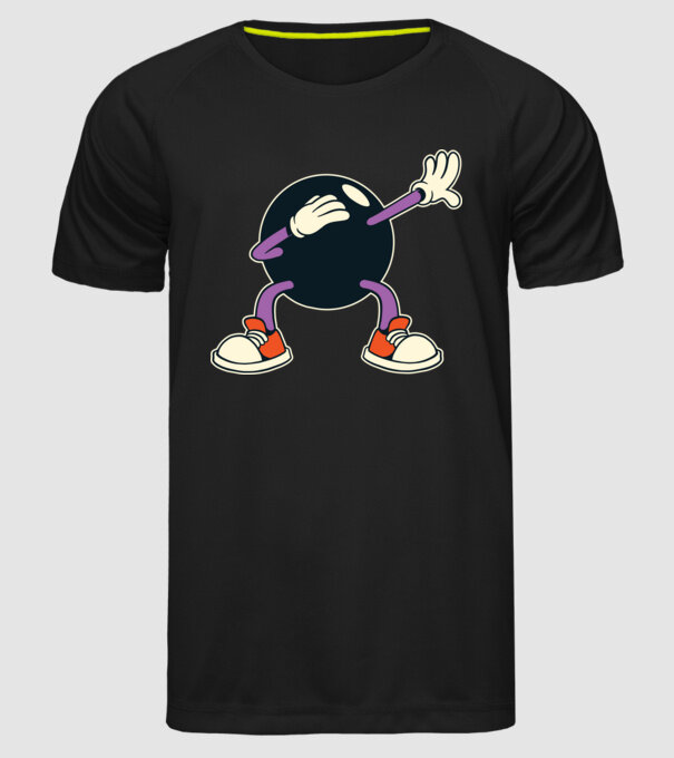 Bowling DAB model negru pe tricou