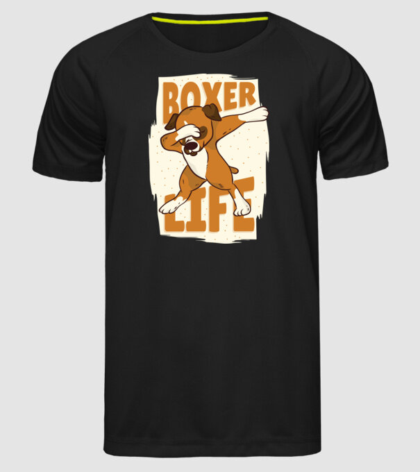 Boxer Life DAB model negru pe tricou