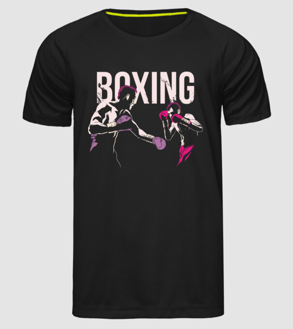 Boxing model negru pe tricou