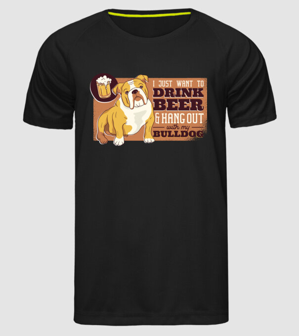 Bulldog și bere este tot ce am nevoie model negru pe tricou