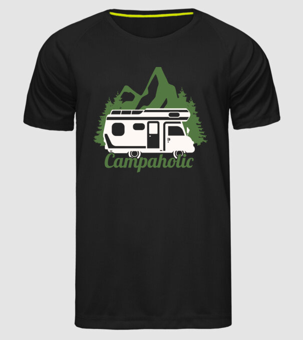 Campare Campaholic model negru pe tricou
