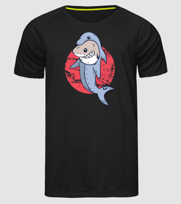 Rechin în costum de delfin model negru pe tricou