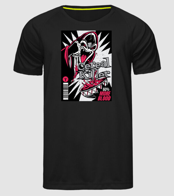Cereal Killer model negru pe tricou