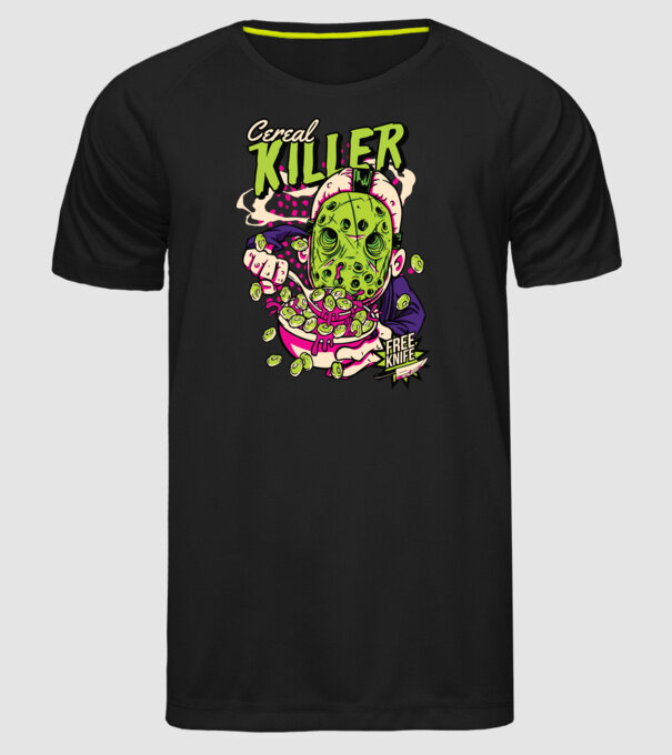 Cereal Killer model negru pe tricou