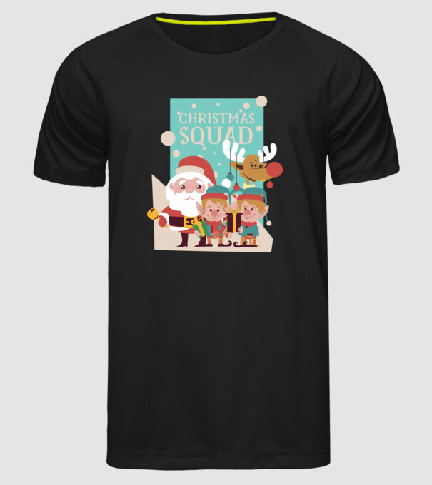 Christmas Squad Echipa de Crăciun model negru pe tricou