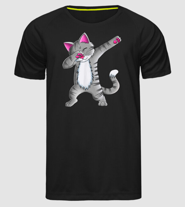 Pisică DAB model negru pe tricou