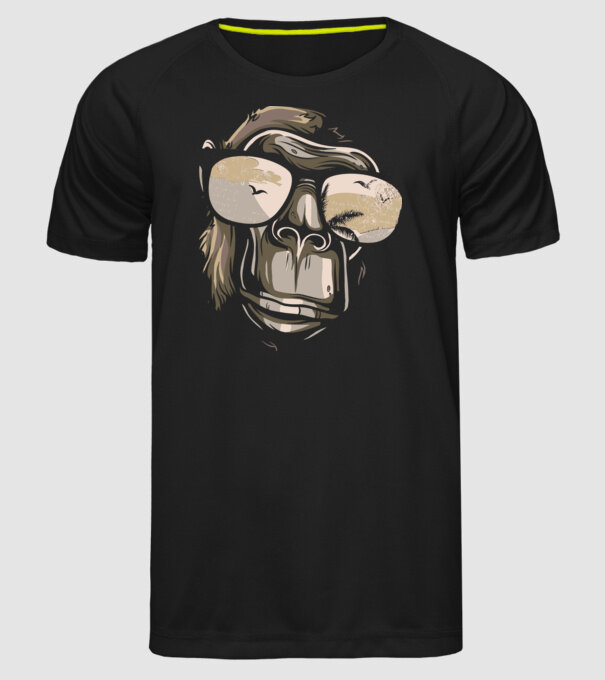Cool Monkey model negru pe tricou