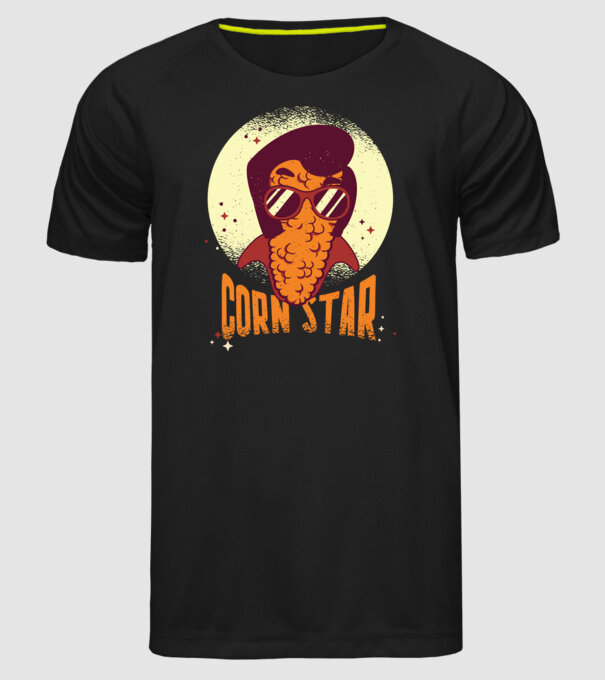 Corn Star - Porumb cu freză Elvis model negru pe tricou
