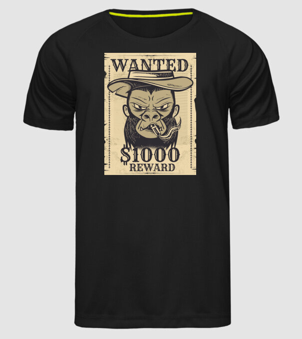 Maimuță cowboy model negru pe tricou