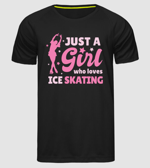 Doar o fată căreia îi place să patineze model negru pe tricou
