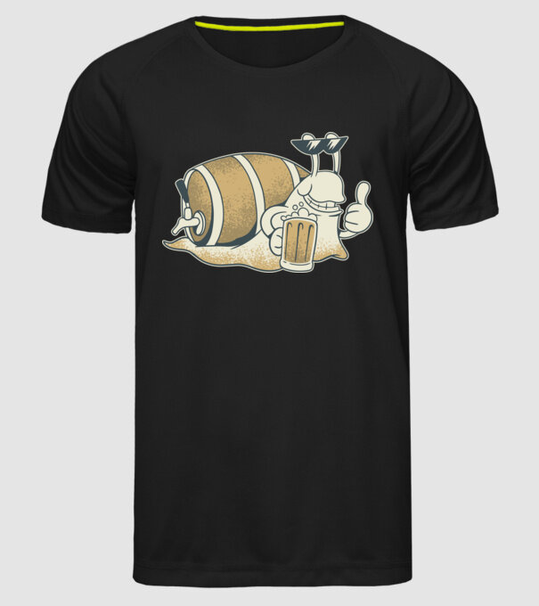 Melc cu bere model negru pe tricou