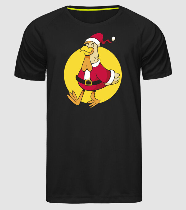 Moș Crăciun Pui model negru pe tricou