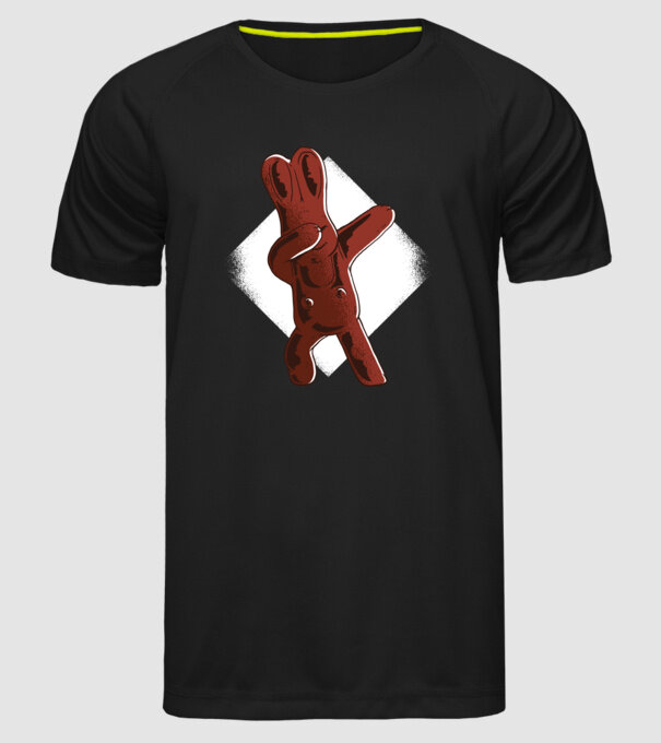 Iepuraș de Ciocolată model negru pe tricou