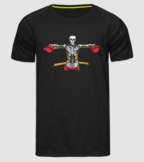 Schelet Boxer model negru pe tricou