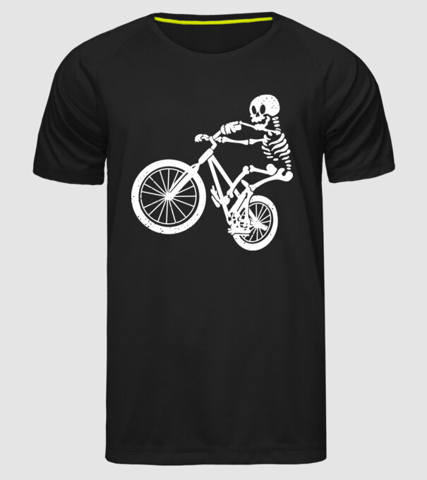 Biciclist schelet model negru pe tricou