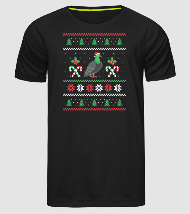 tricou cu Porumbel pulovăr urât model negru pe tricou