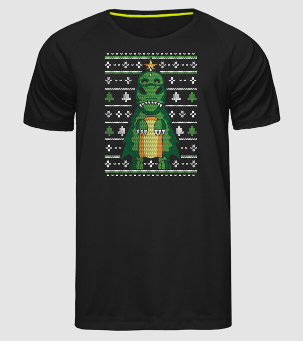 T-rex cu pulovăr urât model negru pe tricou