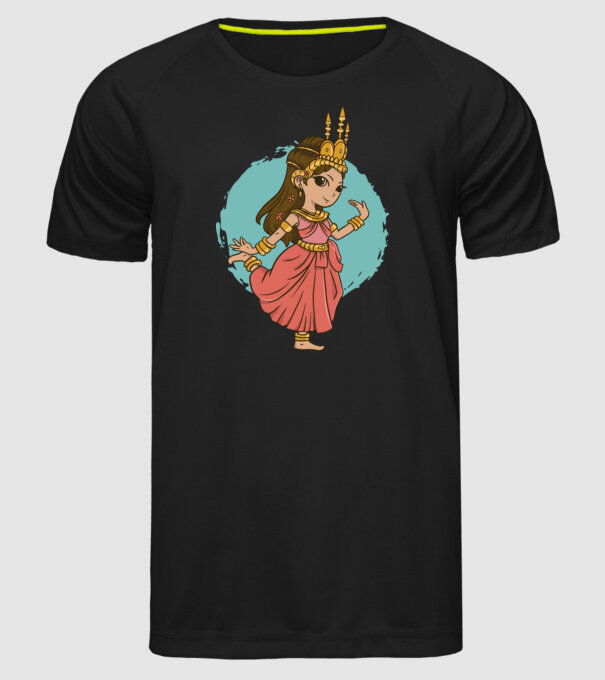 Prințesă drăguță model negru pe tricou
