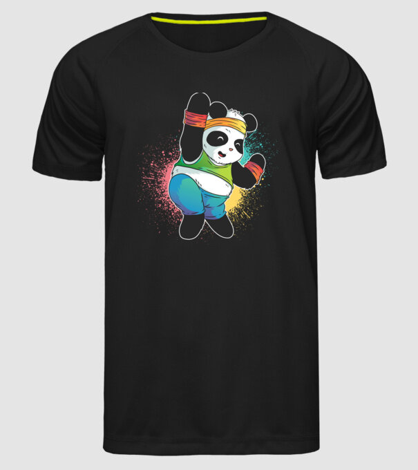 Panda drăguț Zumba model negru pe tricou