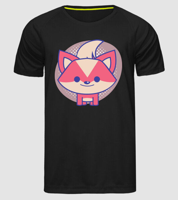 Vulpe drăguță model negru pe tricou