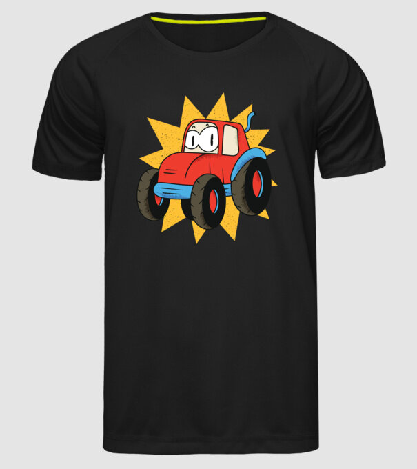 Tractor drăguț pentru copii model negru pe tricou