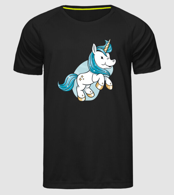 Unicorn drăguț model negru pe tricou