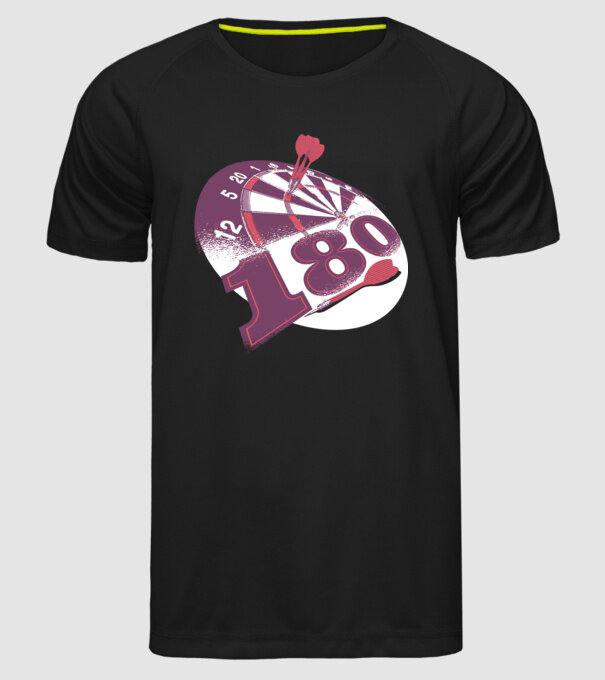 Darts 180 tricou model negru pe tricou