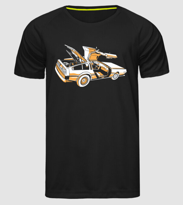 Delorian Înapoi în viitor model negru pe tricou