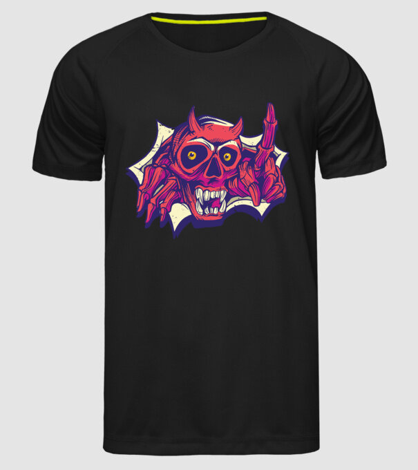 Craniu de Demon model negru pe tricou
