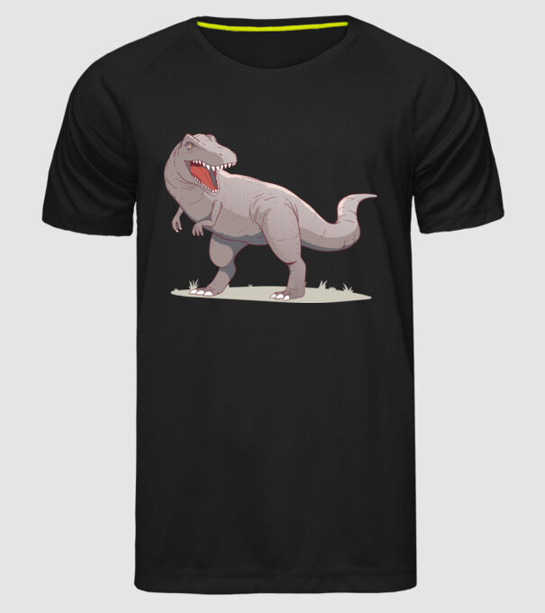 Dinozaur T-rex model negru pe tricou