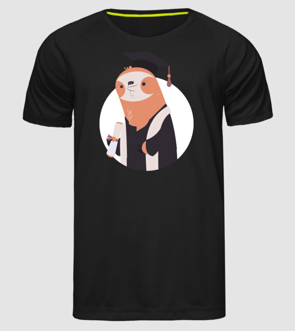Leneș cu diplomă pentru absolvire model negru pe tricou