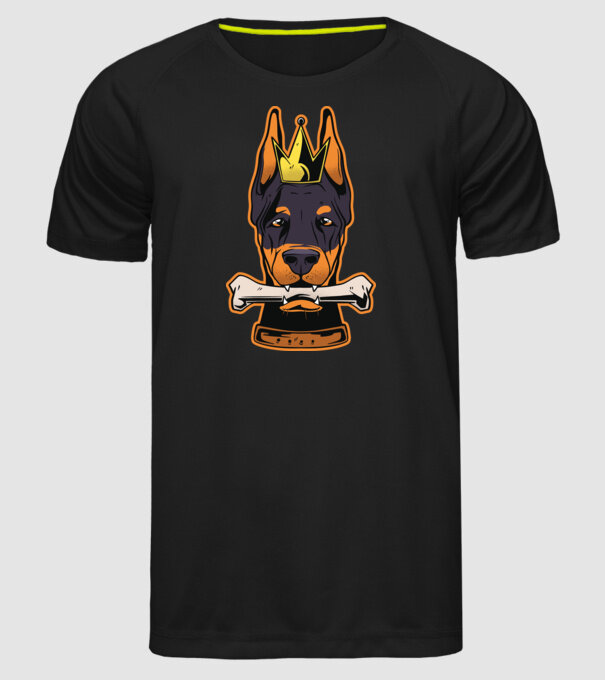 Rege Doberman model negru pe tricou