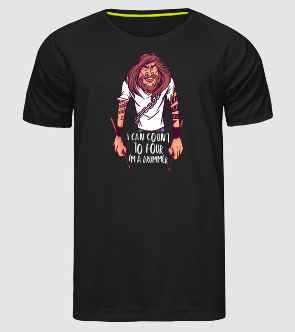 Baterist model negru pe tricou