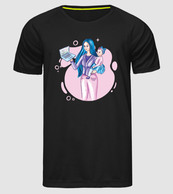 Mamă Lucrătoare model negru pe tricou