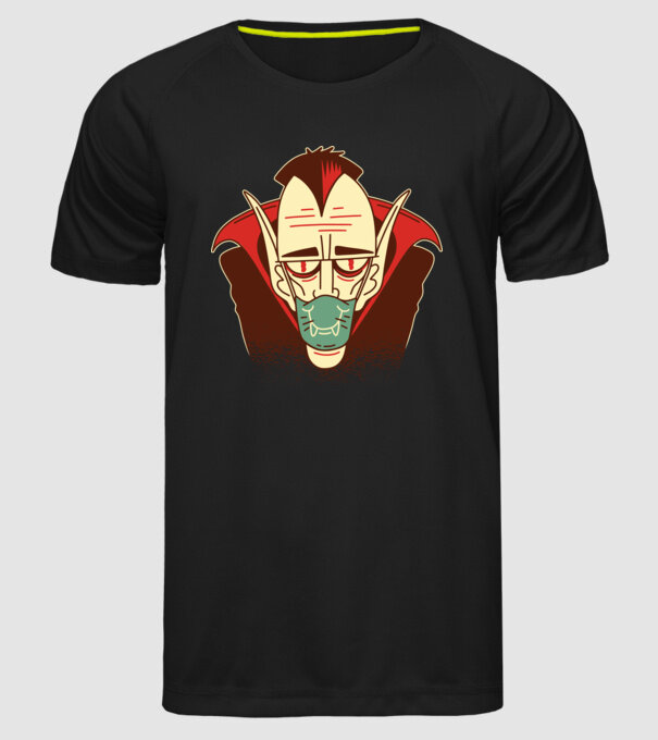 Dracula în mască model negru pe tricou