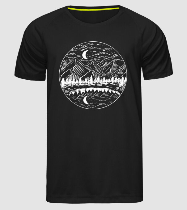 Peisaj de Noapte model negru pe tricou