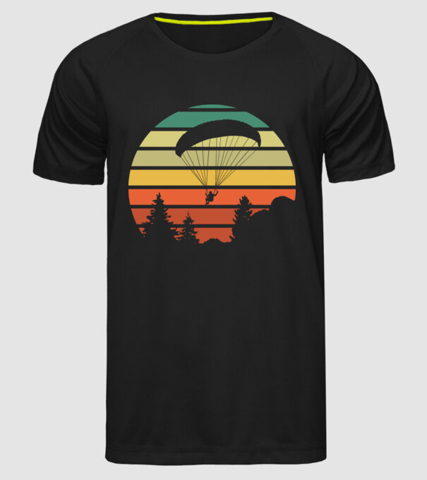 Parașutist model negru pe tricou