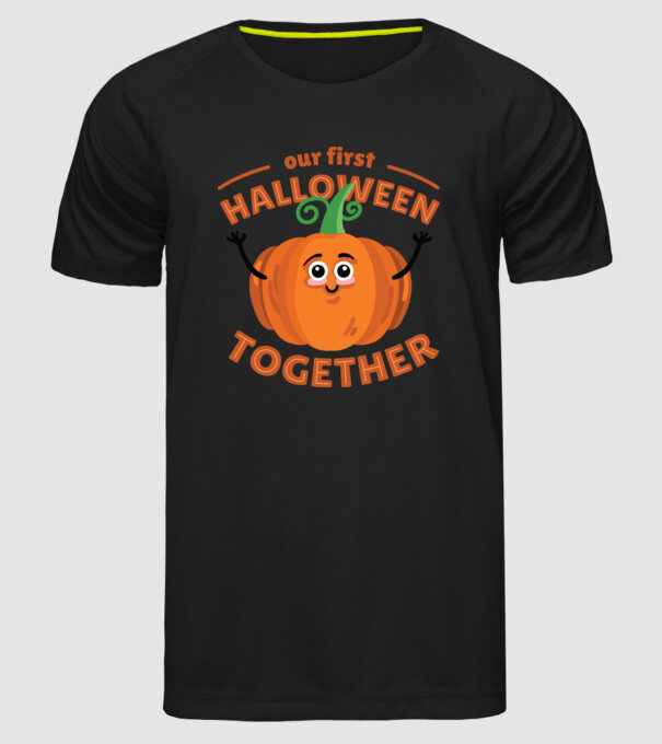 Primul nostru Halloween împreună model negru pe tricou