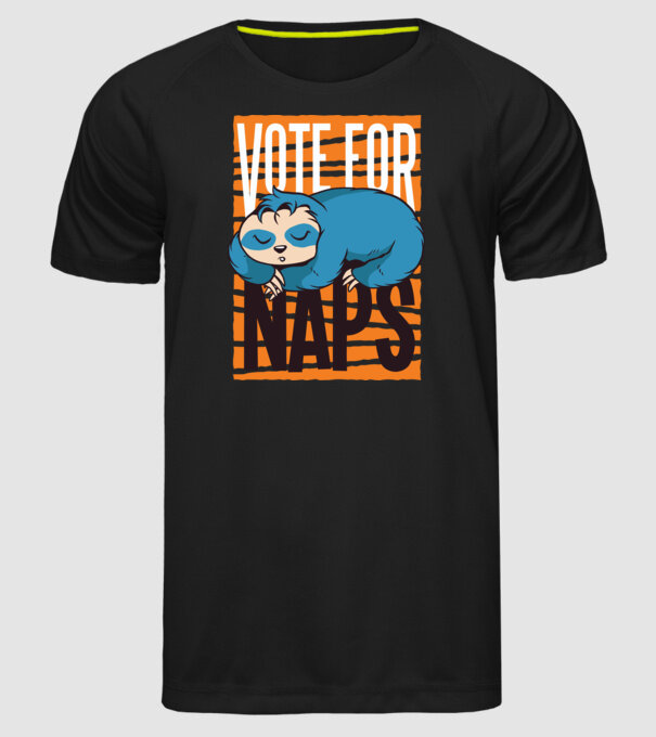 Votez pentru relaxare Leneș model negru pe tricou