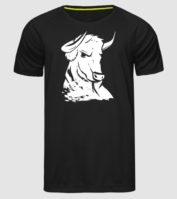 Taur puternic model negru pe tricou