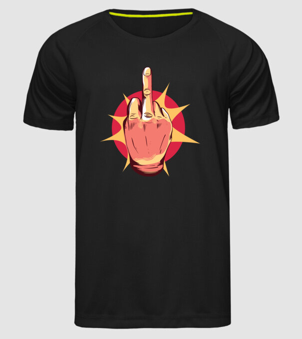 Tricou arată degetul model negru pe tricou