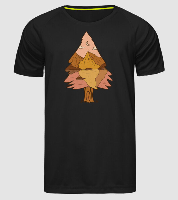 Brad Natură model negru pe tricou