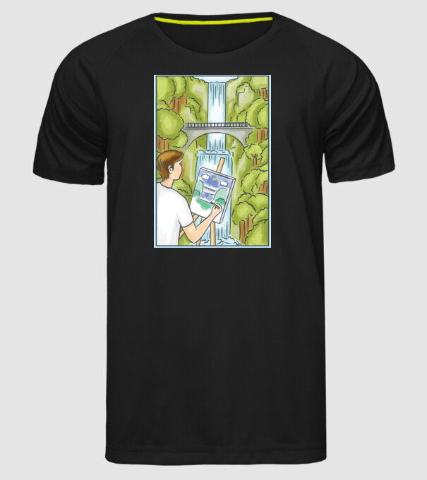 Pictură model negru pe tricou